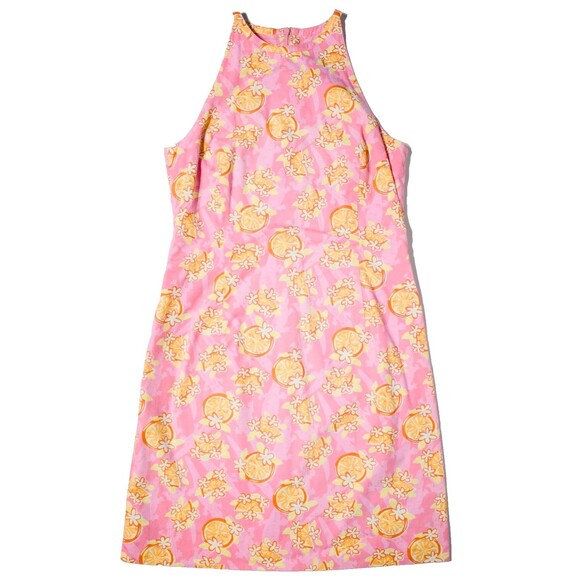VTG Lilly Pulitzer Pink Florida Orange Blossom Alligator Shift Dress Women Sz. 8 - Picture 1 of 13